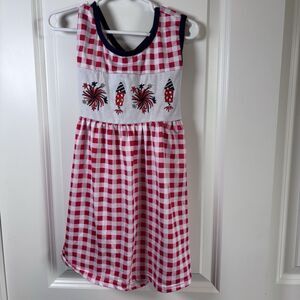 Boutique Patriotic Dress 4th Of July Red White Blue Ruffles Little Girls Size 4